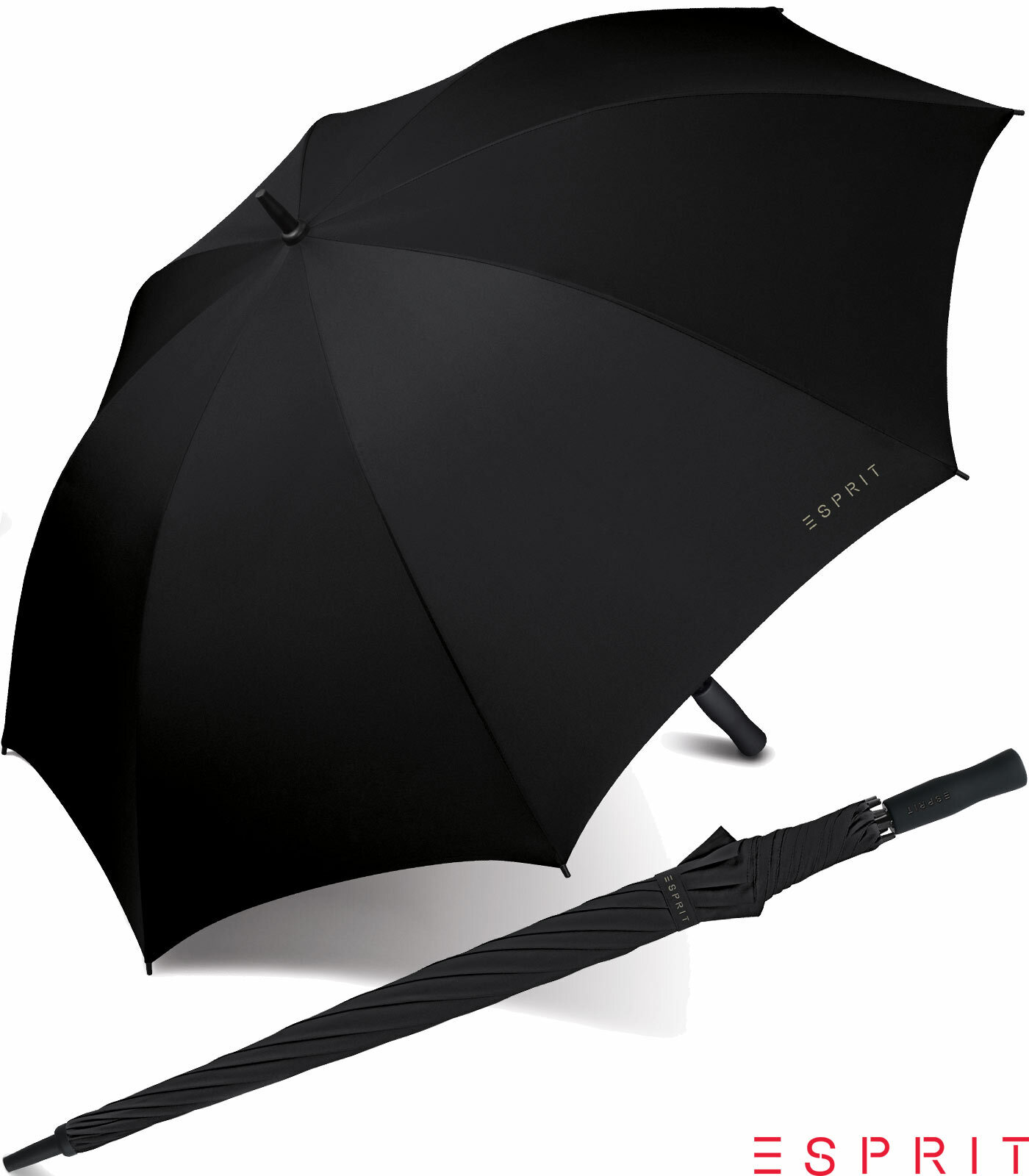 Esprit Regenschirm XXL Portierschirm zwei-Personen-Golf-Schirm groß schwarz