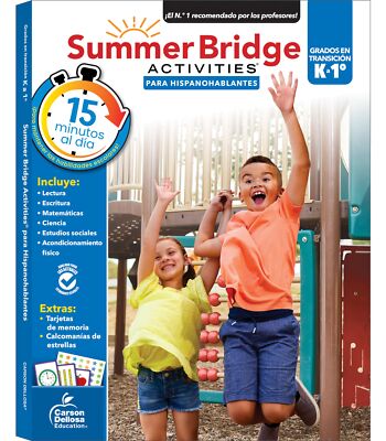 Summer Bridge Activities Spanish-English Kindergarten to 1st Grade Workbooks...