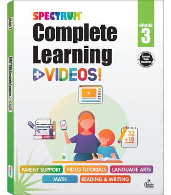 Spectrum Complete Learning + Videos Workbook Grade 3 (352 pages)