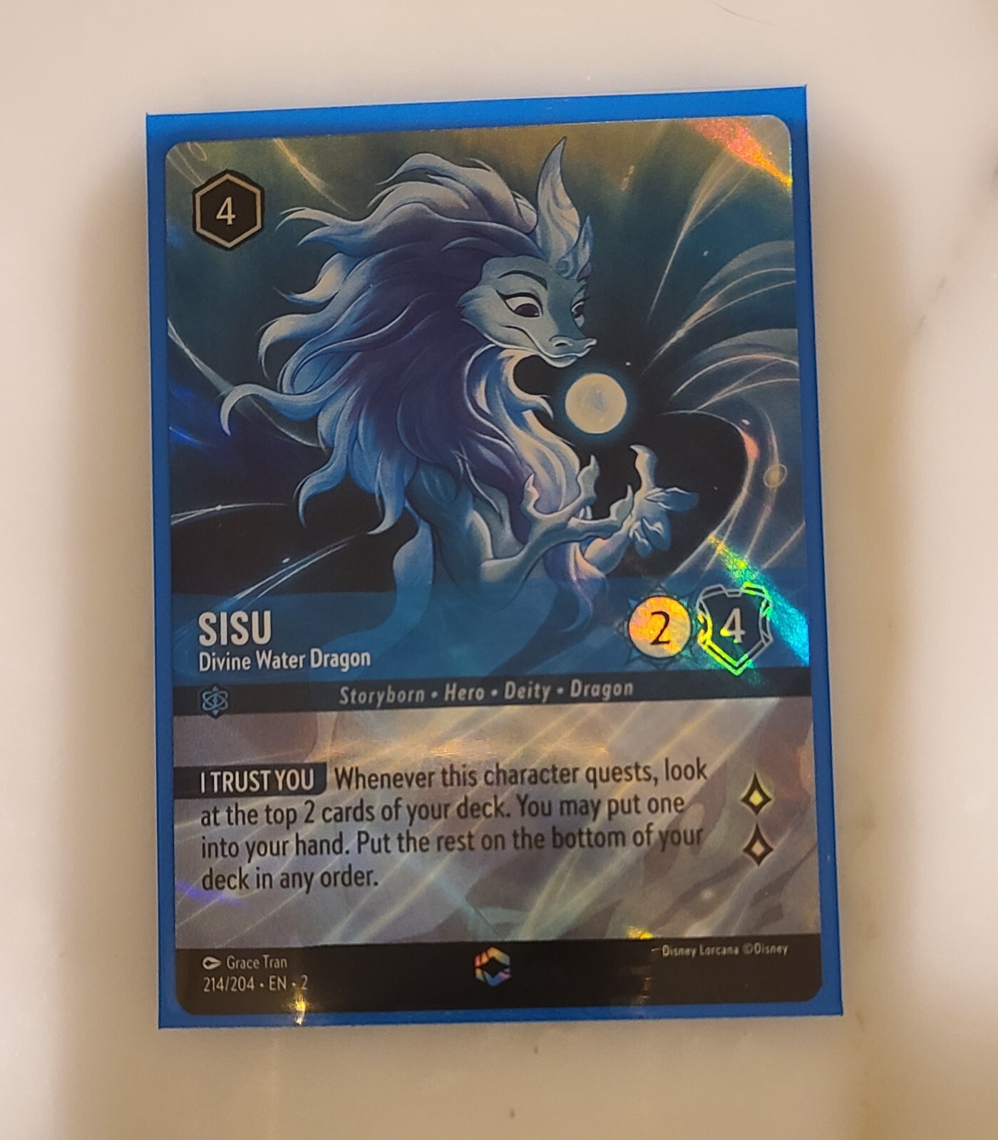 Disney - shizu Disney Lorcana TCG Sisu Divine Water Dragon 159/204 ROTF