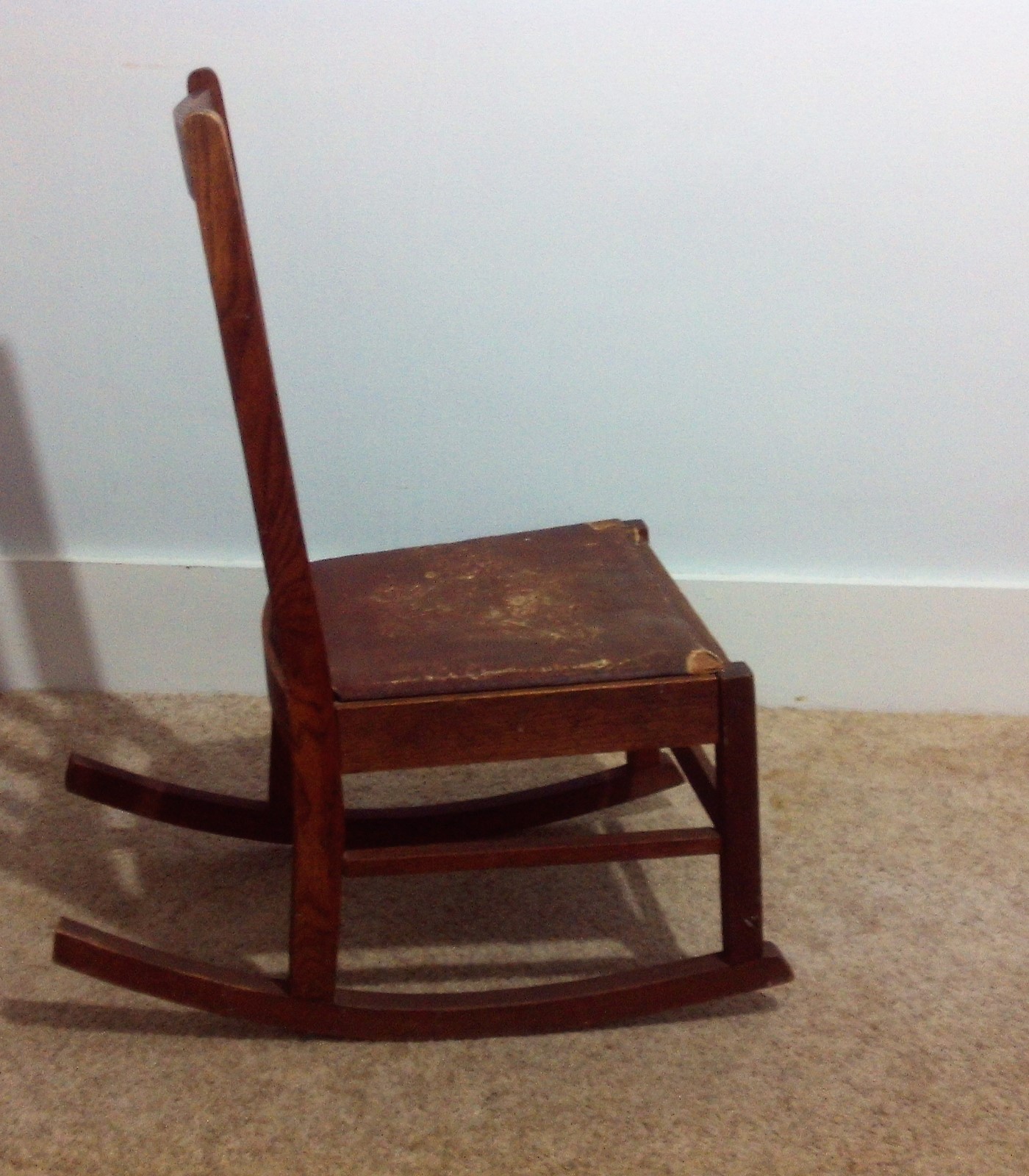 VINTAGE ARTS & CRAFTS OAK MISSION SEWING ROCKER ROCKING CHAIR