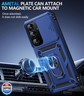 Taisairu for Samsung Galaxy S25 FE Case with Screen Protector and Slide Camera Lens Cover, Built-in Magnetic Ring Stand Shockproof Protective Phone Case for Samsung S25 FE Case (Blue)