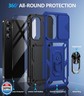 Taisairu for Samsung Galaxy S25 FE Case with Screen Protector and Slide Camera Lens Cover, Built-in Magnetic Ring Stand Shockproof Protective Phone Case for Samsung S25 FE Case (Blue)