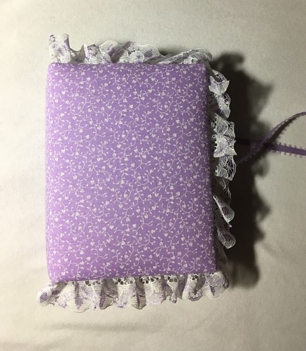 Purple/lilac White Handcrafted Padded Lace Photo Album 4
