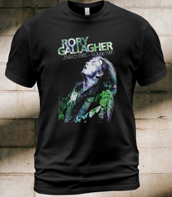 Cotton T-Shirt Rory Gallagher A Blue Day for the Blues Album Tee Top Priority