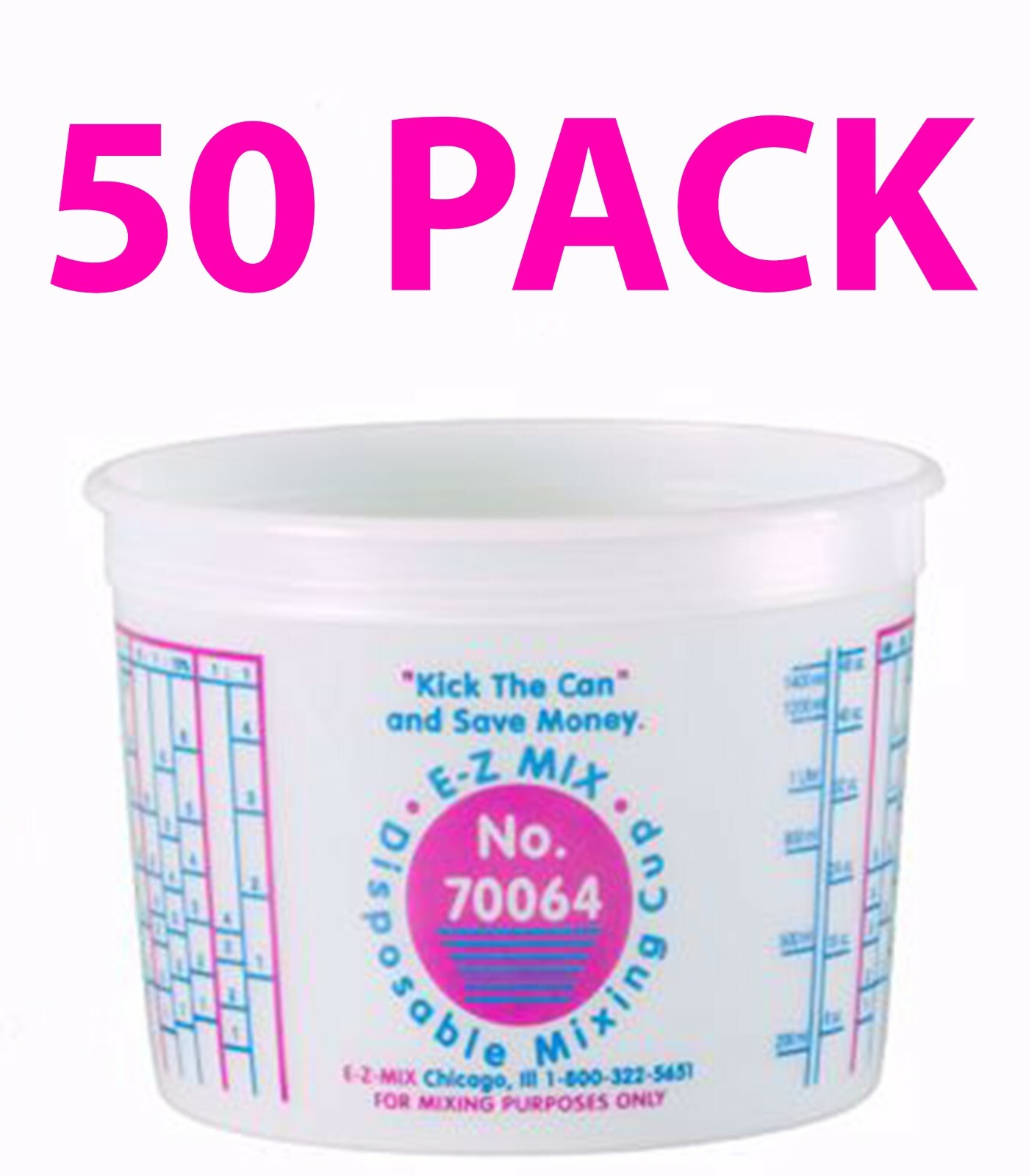 Ez Mix 70064 50 Pack 2 Quart Disposable Mixing Cups New Free Shipping Usa