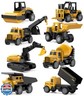 Geyiie Alloy Small Construction Cars Vehicles, Die Cast Mini Construction Truck Toys, Heavy Duty Bulldozers Excavator Cement Dump Toys Outdoor Easter Gifts for Kids Toddler