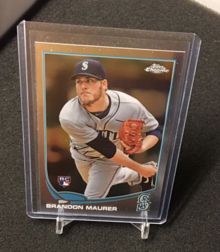 Brandon Maurer Rookie 2013 Topps Chrome card 102 Mariners RC. rookie card picture