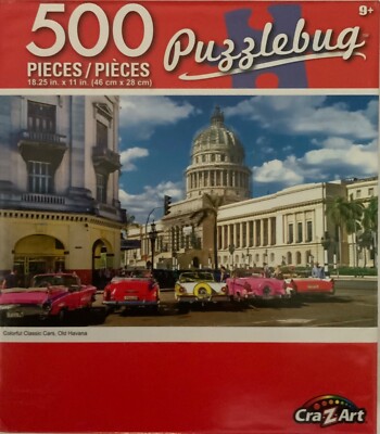 LPF Cra-Z-Art Colorful Classic Cars Old Havana Puzzlebug - 500 Piece Jigsaw