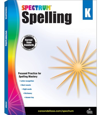 Spectrum Kindergarten Spelling Workbooks, Ages 5 to 6, Alphabet Letters, Sho...