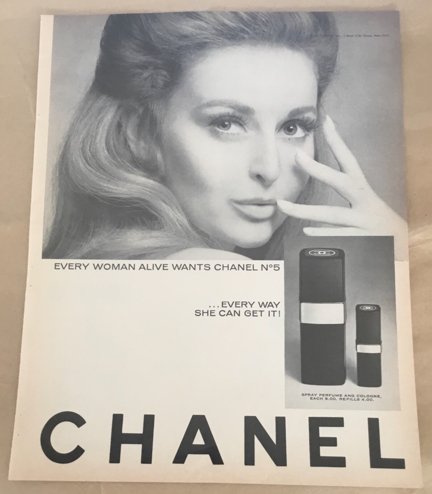 CHANEL - 【1960】CHANEL シャネル No5 アドバタイジングポスター 1960】CHANEL シャネル No5 アドバタイジング ポスター《AD 広告