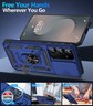 Taisairu for Samsung Galaxy S25 FE Case with Screen Protector and Slide Camera Lens Cover, Built-in Magnetic Ring Stand Shockproof Protective Phone Case for Samsung S25 FE Case (Blue)
