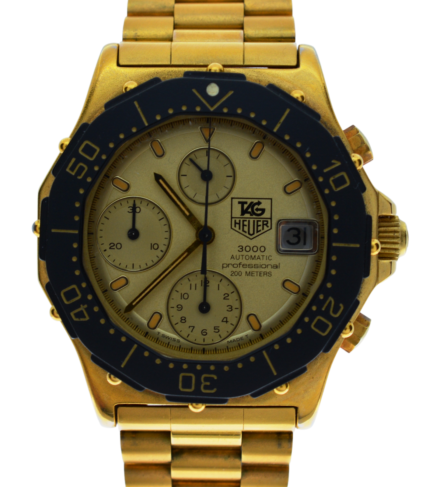 RARE Tag Heuer Gold Tone 3000 Series 38mm Automatic