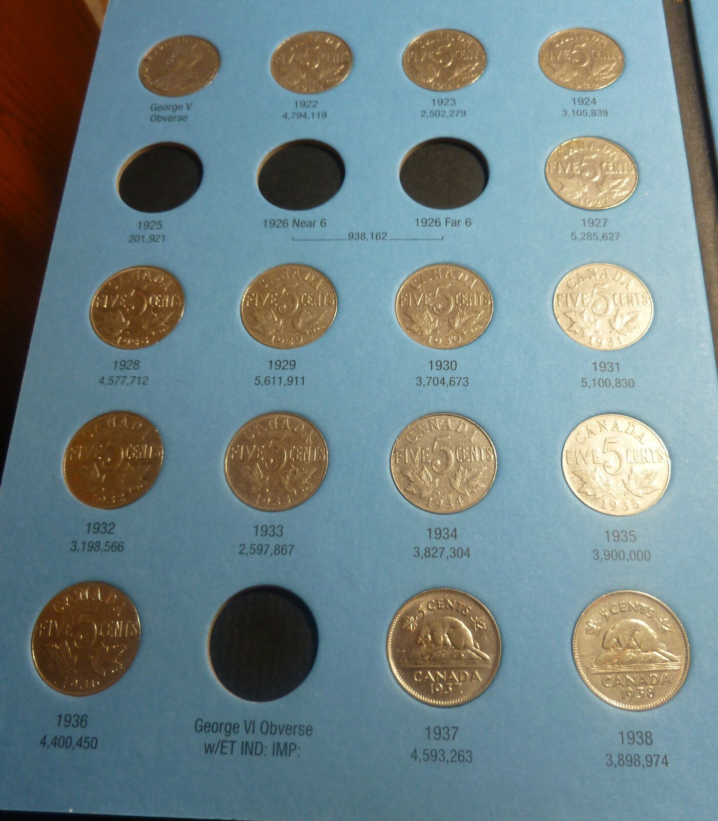 Canadian Nickels Collection  1922 to 1964  #CSC2264