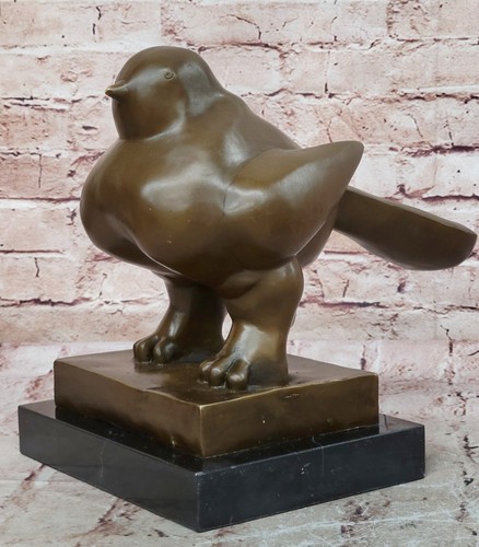 Vintage Art Deco figure Bronze sculpture signed Botero RARE bird Figurine Figure