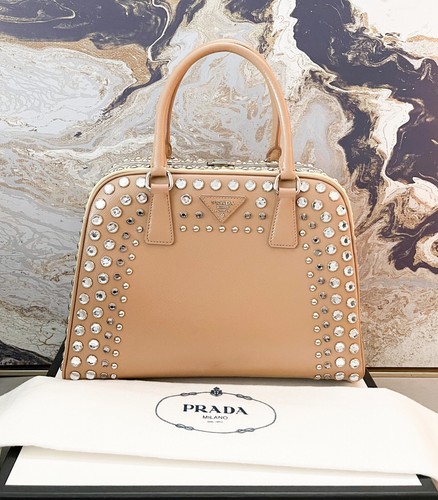 Prada Lux Saffiano Vernice Crystal Two-Tone Cammeo Pyramid Prada Lux Saffiano Vernice Crystal Two-Tone Cammeo Pyramid