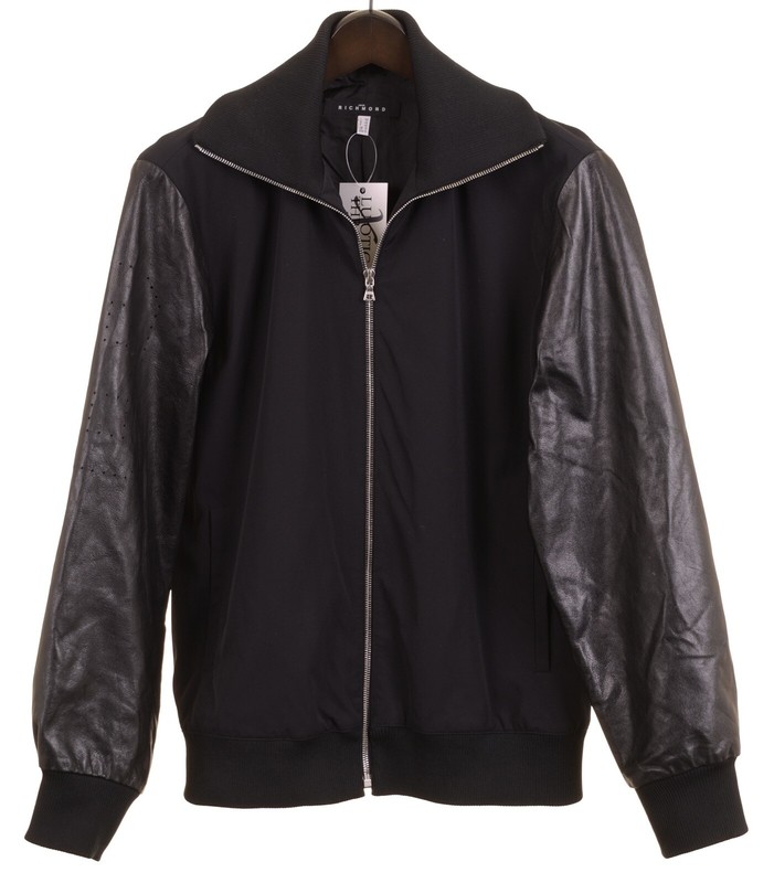 John Richmond Made in ITALY Solid Black Leather Sleeve Women