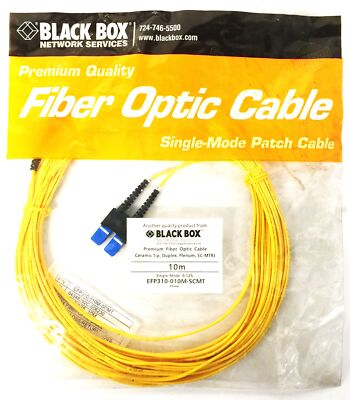 Black Box 32.81' Yellow Fiber-Optic Cable Assembly EFP310-010M-SCMT NOS