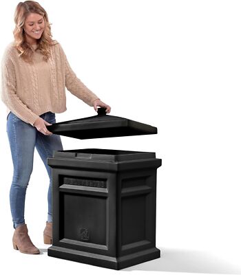Express Package Delivery Box for Outside, Parcel Outdoor Storage Box, Black