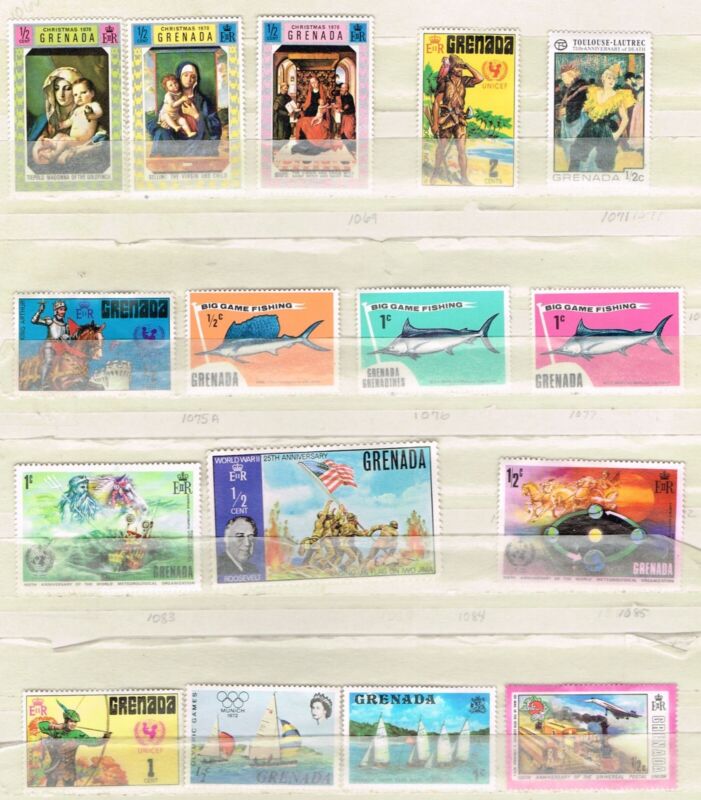 16 Assorted Cancelled  Postage sTamps from Granada (11-130)