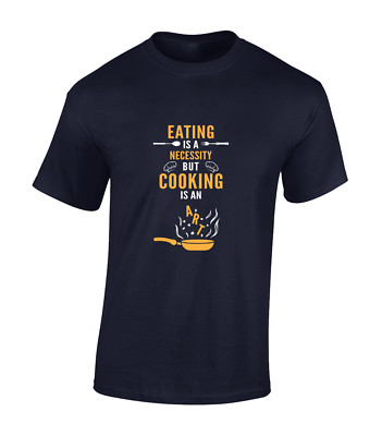 COOKING IS AN ART MENS T SHIRT CHEF COOK BARBECUE BBQ DESIGN GIFT IDEA TOP