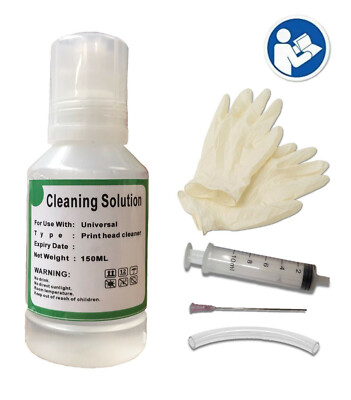 Unblock Print Head Nozzles for Epson Printer Cleaning Kit Cleaner Flush 150ml