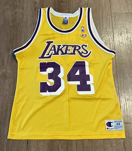 Lakers O'Neal ユニフォーム34 サイズ44 Champion NWT New SHAQUILLE O'NEAL #34 Lakers Blue HWC Gold Logo