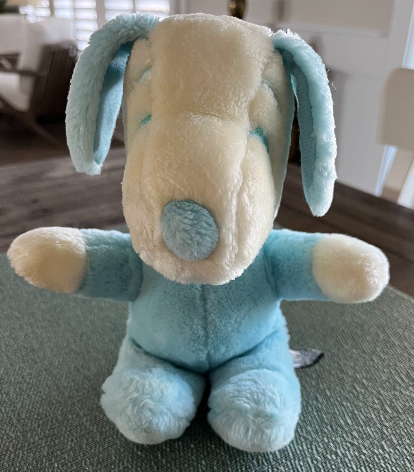 Vintage Snoopy Plush 1968 Stuffed Animal Baby Blue w/White EUC Tush Tags Small