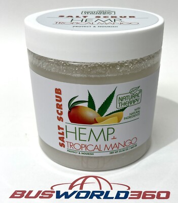 One NATURAL THERAPY Hemp Salt Scrub Tropical Mango Protect & Nourish NEW 23.28oz