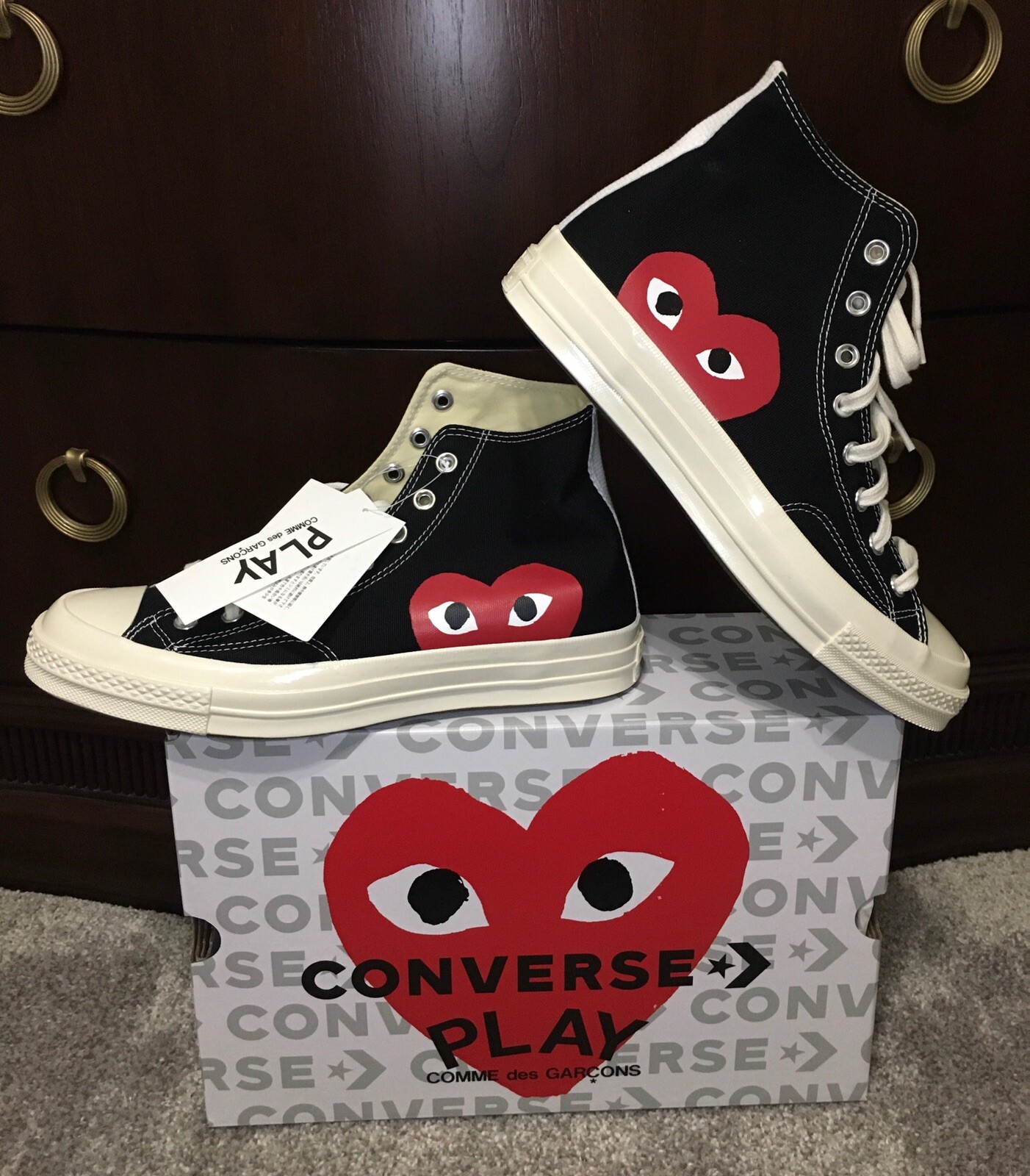 Converse x PLAY Comme des Garcons Chuck 70 Size 8.5 New With Box: купить с  доставкой из США, цена 28 891 руб - (193969358806)