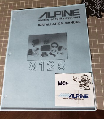 VINTAGE ALPINE 8125 Mobile Security System Auto ALARM INSTALLATION MANUAL 