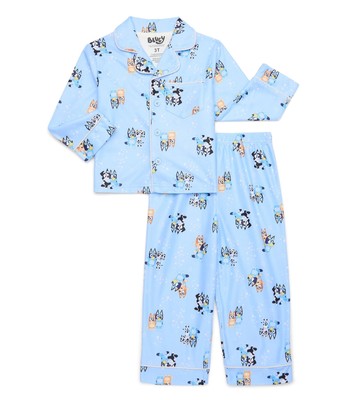 Bluey, Bingo and Friends Toddler Boy's Flannel Coat Character Pajama Set