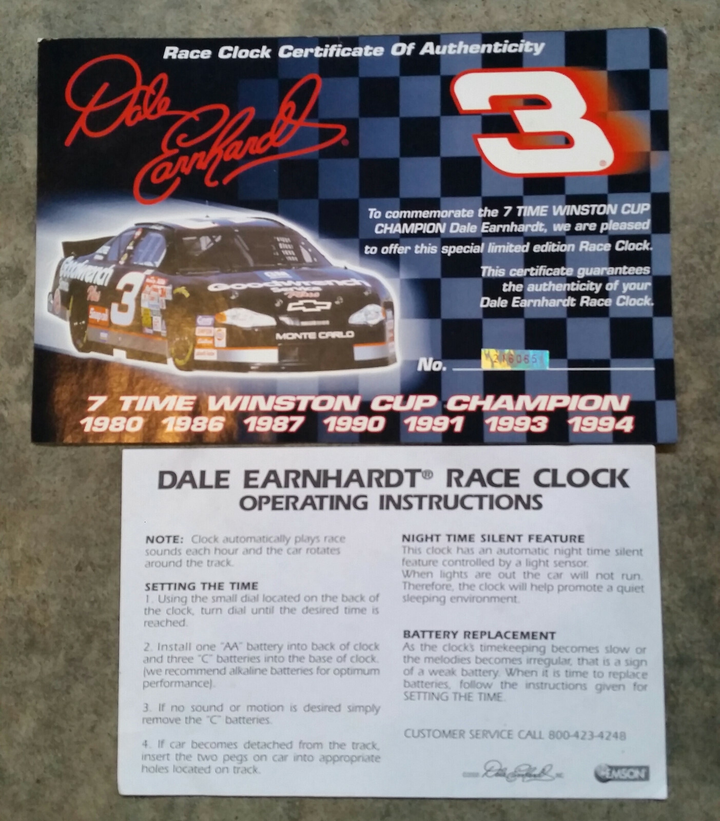 Dale Earnhardt Wall Clock