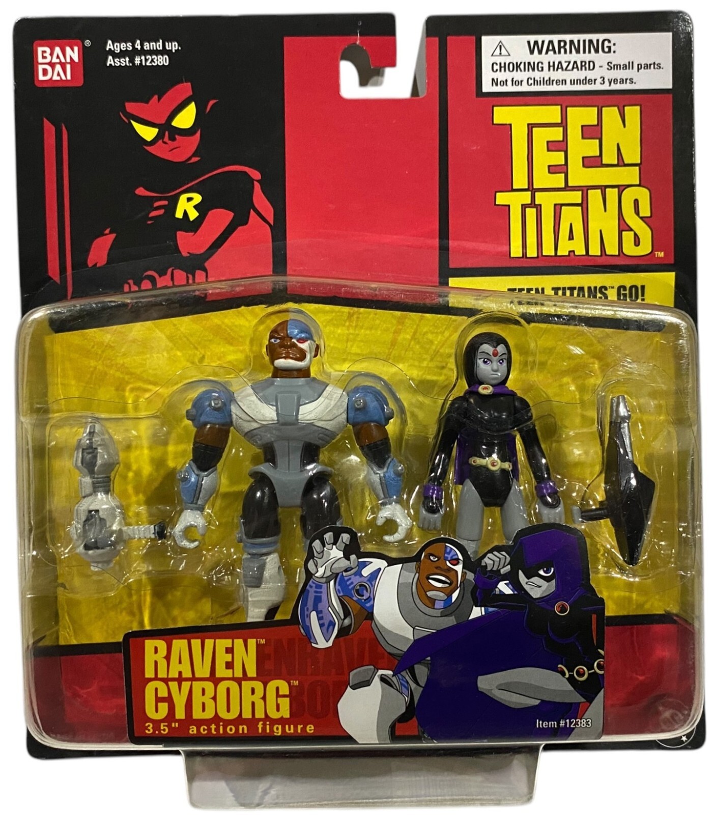 BANDAI - RAVEN Teen Titans Raven & Cyborg 3.5” Action Figure Set NEW Bandai