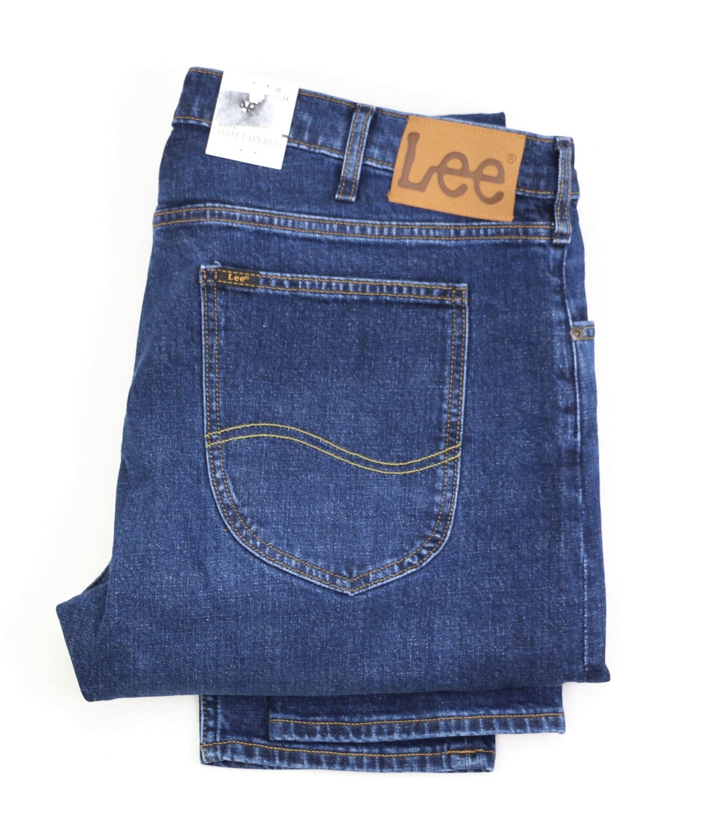 

Новые мужские джинсы Lee Luke Slim Tapered W38 L34 Dark Wash Denim из органического хлопка, Синий