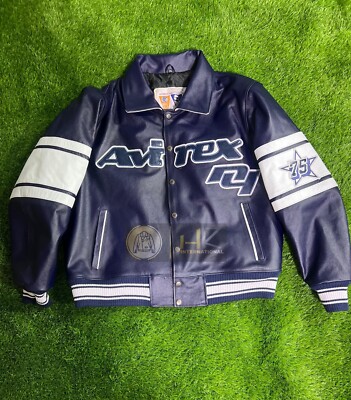 Men's Avirex Real Bomber American Flight Jacket Cow Leather Jacket | All Color
