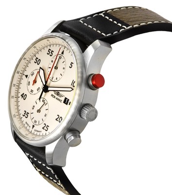 Pre-owned Iron Annie F13 Tempelhof Chronograph Tachymeter Beige Dial 56705 100m Mens Watch