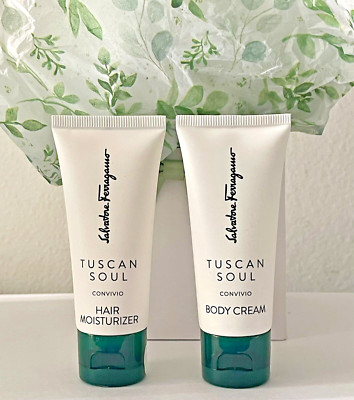 Salvatore Ferragamo Convivio Tuscan Soul Body Cream Hair Moisturizer Set 1.18 FL