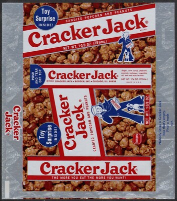 Vintage box wrapper CRACKER JACK boy and dog pictured dated 1968