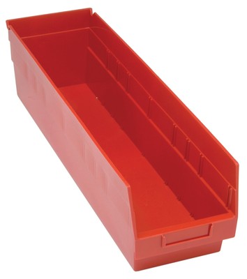 Quantum Storage QSB206RD 8-Pack 6'' Hanging Plastic Shelf Bin Storage Containe...