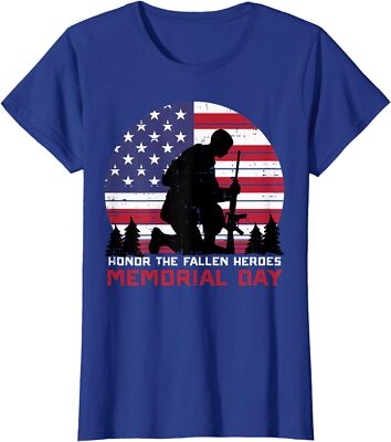 Honor The Fallen Heroes Memorial Day US Ladies' Crewneck T-Shirt