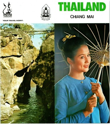 1980s Thailand  Chiang Mai Travel Vintage Brochure Map - History, Attractions