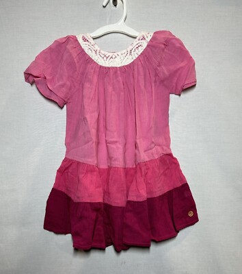 Happy by Pink Chicken Girls' Color Block Dress Pink Size 5