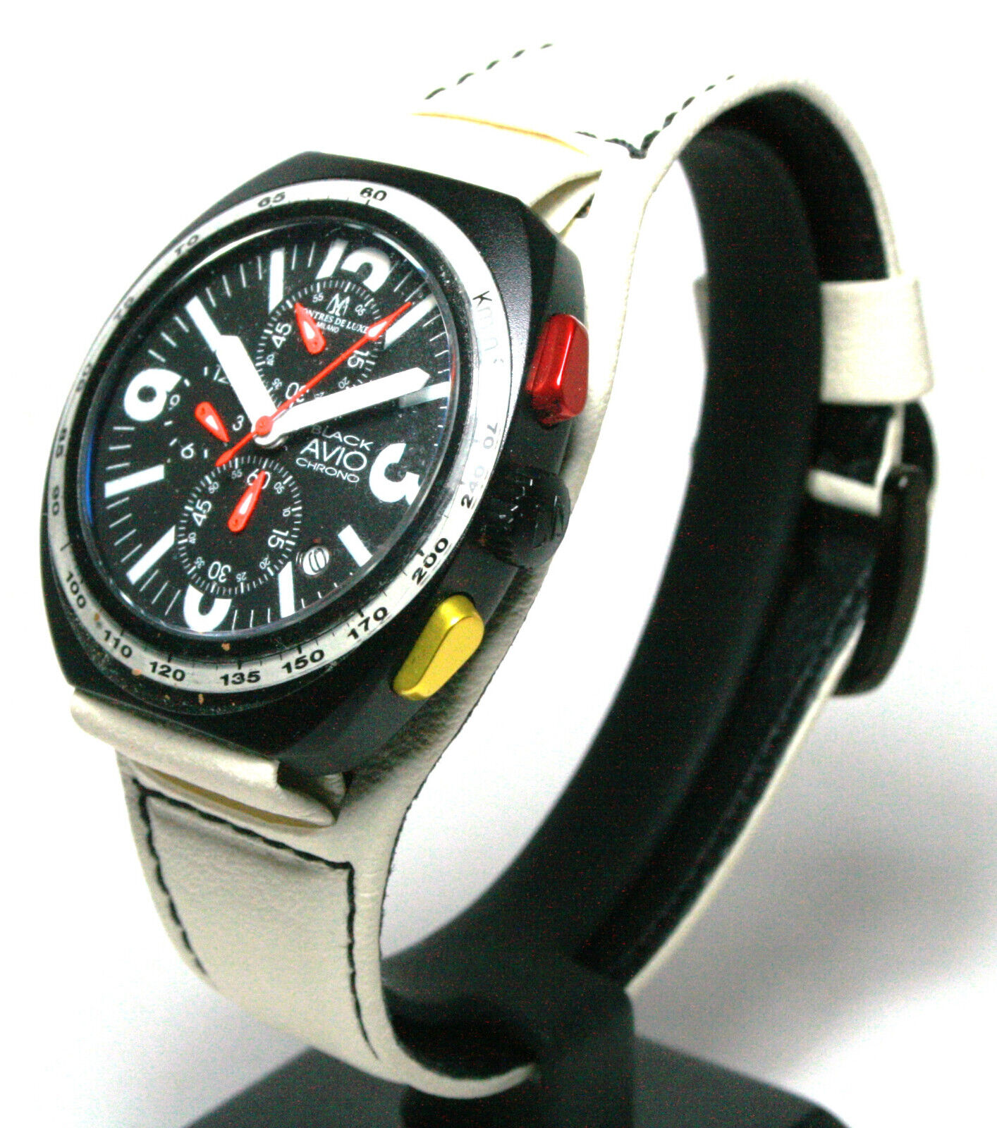 MONTRES DE LUXE, BLACK AVIO, CHRONOGRAPH, 40MM, 5ATM MONTRES DE LUXE, BLACK AVIO, CHRONOGRAPH, 40MM, 5ATM