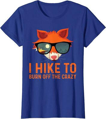 Mountain Hiking Fox Hiker I Hike To Burn Off Ladies' Crewneck T-Shirt