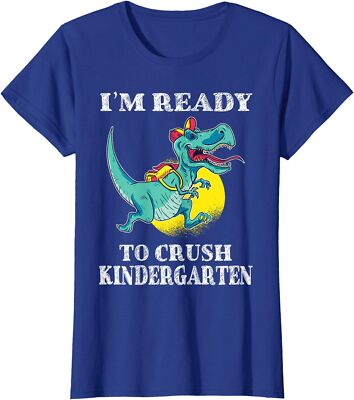 I'm Ready To Crush Kindergarten Trex Dinosaur Ladies' Crewneck T-Shirt