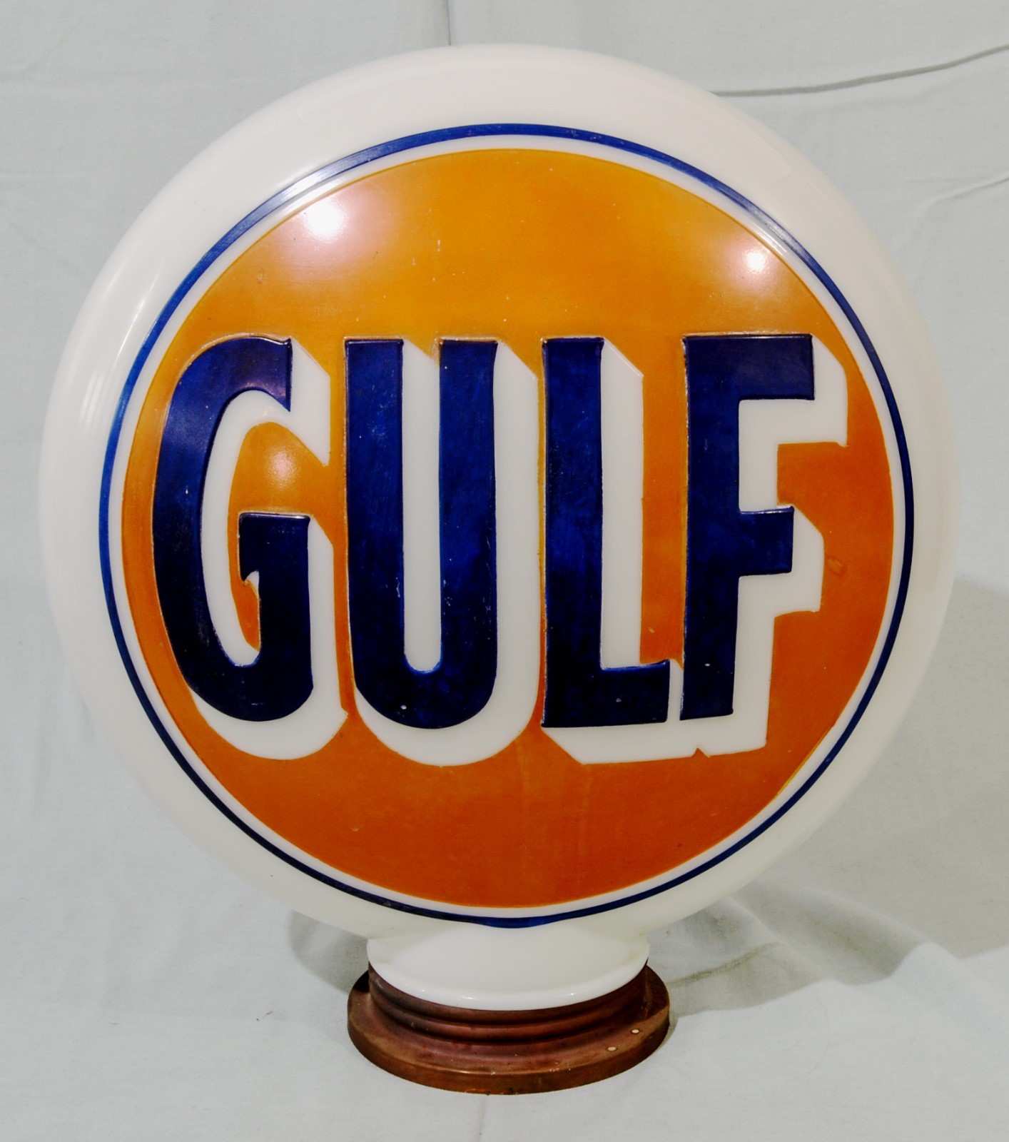 GULF MILK GLASS GLOBE ORIGINAL
