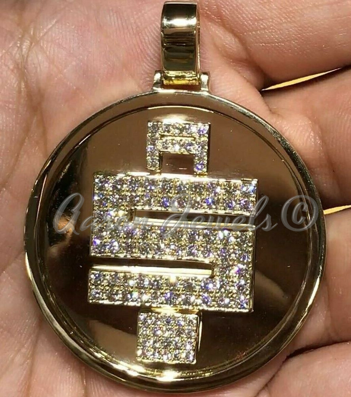 Pre-owned Handmade Men's 2.33ct Round Cut Moissanite D/vvs1 Pendant Real 925 Silver Passes Tester In White/colorless