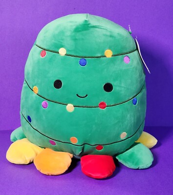 Squishmallows Select Series Colm the Christmas Tree Octopus 12'' NWT Holiday
