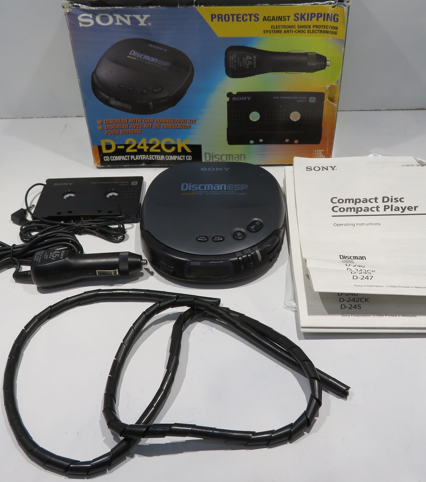 Vintage Sony D-242CK Discman ESP Portable CD Player Walkman